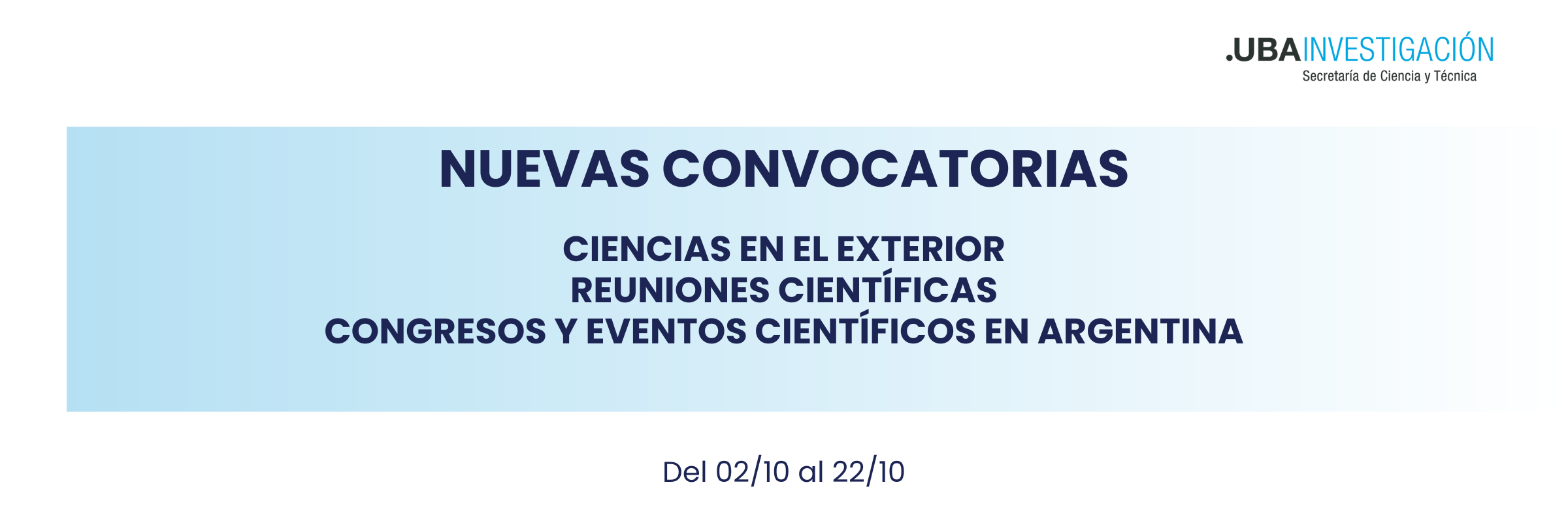 Convocatorias Abiertas del Programa para la participación en congresos y eventos científicos en Argentina