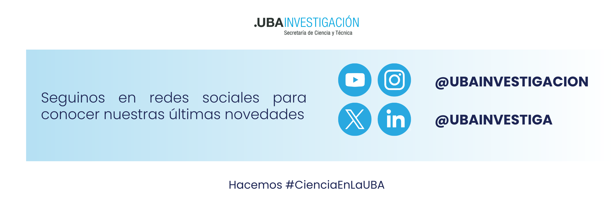 Seguinos en redes sociales para conocer nuestras últimas novedades