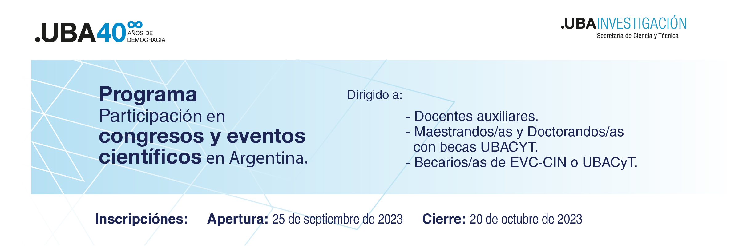 Programa para la participación en congresos y eventos científicos en Argentina