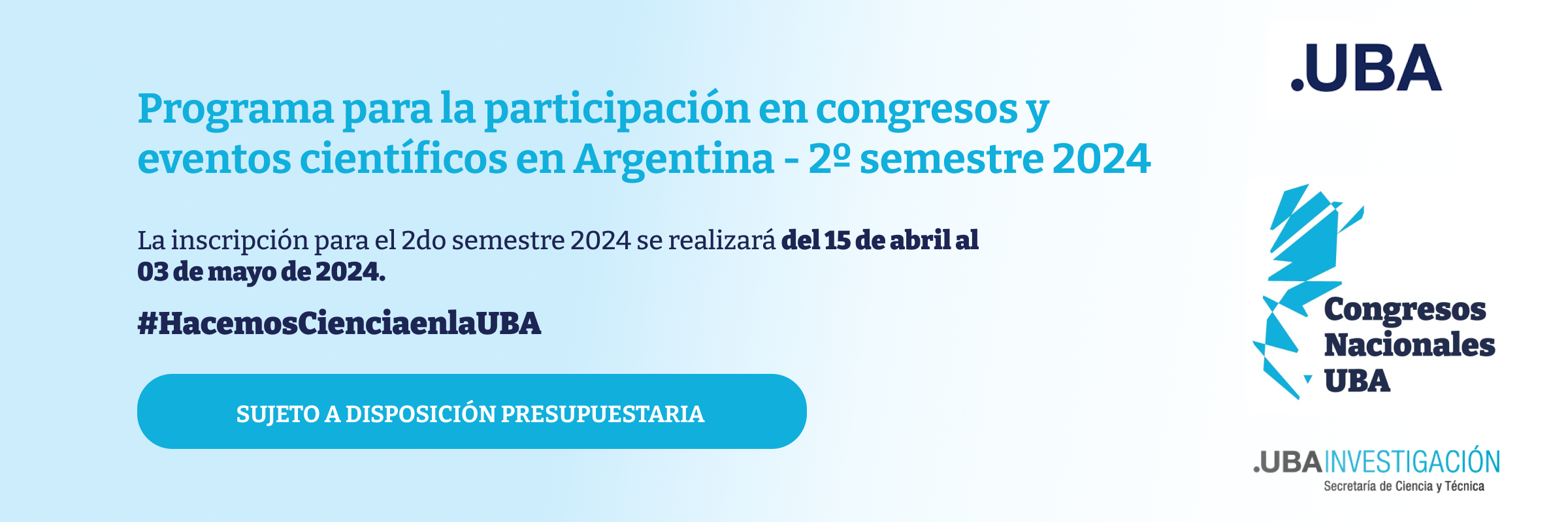 Programa para la participación en congresos y eventos científicos en Argentina – 2º semestre 2024